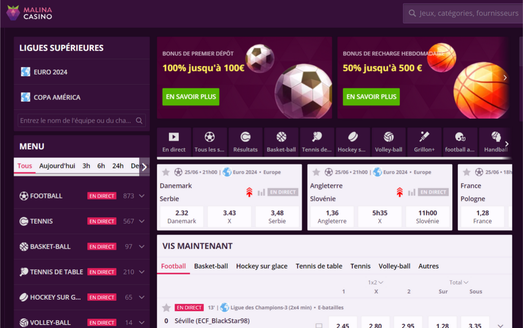 Malina Gambling Establishmentin suositus (2026) - Ainutlaatuinen tervetuliaisetu